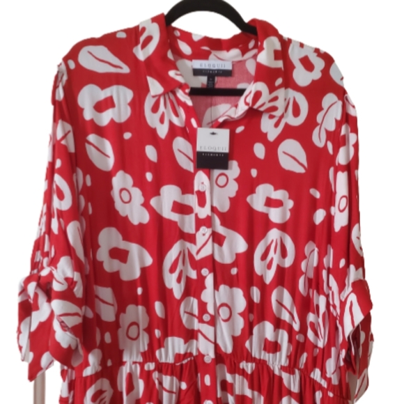 RED & WHITE FLORAL ☆ WALKTHROUGH MAXI ☆ NWT - Picture 3 of 10